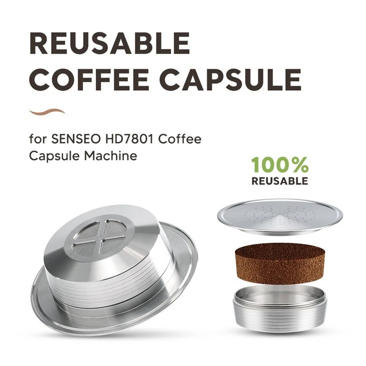 Compatible Senseo HD7801 Coffee Maker Reusable Stainless Steel Coffee Capsule Coffee Filter