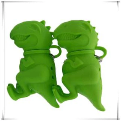 Reutilizables de silicona dinosaurio forma bolsa de té infusión soporte cafetera filtro colador bola de té infusores cocina accesorios Color al azar