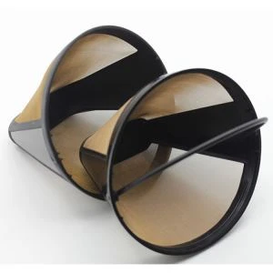 Accesorios para cafeteras Gadgets de cocina reutilizables de cono de acero inoxidable Filtro de café Artículos de cocina hechos a mano