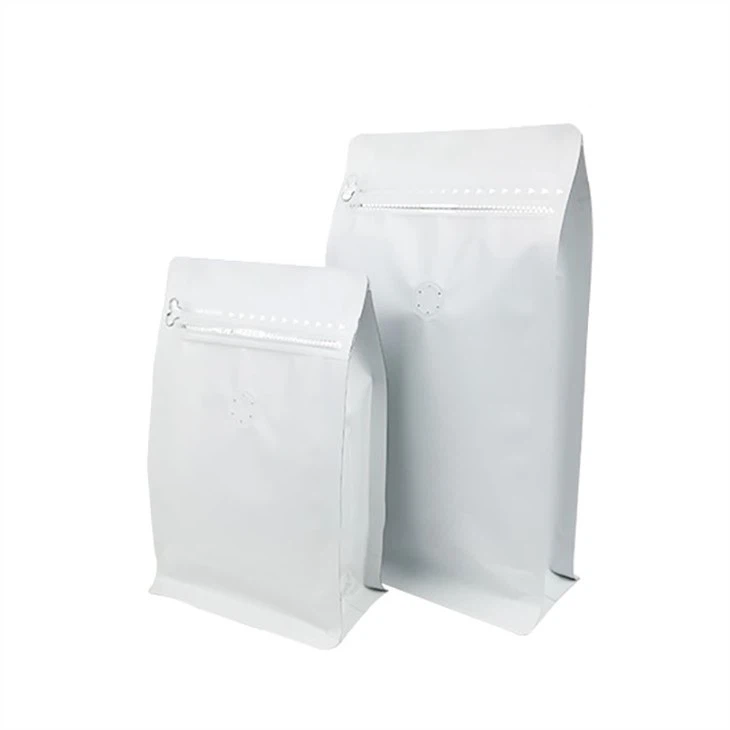 Customized 100g 250g 500g 1kg Coffee Bag Plain Stock Flat Bottom Brown Kraft Paper Coffee Bean Bags With Valve And Ziplock