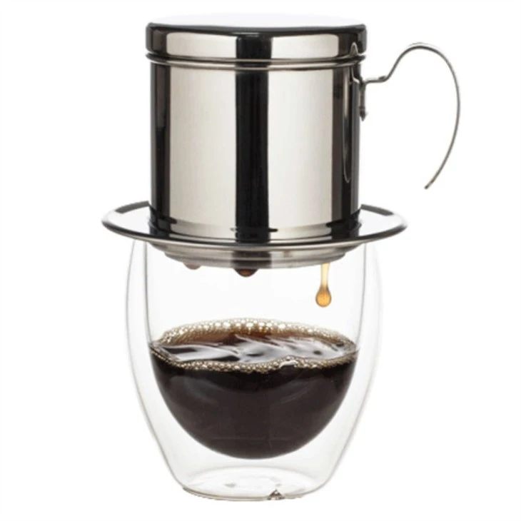 Portable Stainless Steel Vietnam Coffee Dripper Reusable Filter Vietnam Coffee Drip Pot V60 Dripper Vietnamese Coffee Filter Cup