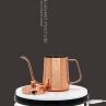 600ML Gold Lid Hand-punched Coffee Pot Stainless Steel Gooseneck Coffee Kettle Design Handle