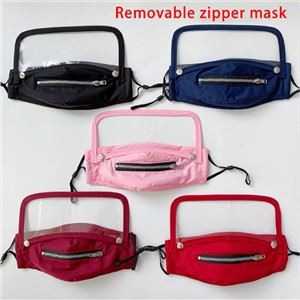 Máscara de cremallera protectora lavable Hombres&Mujeres Máscara de cremallera reutilizable Máscaras faciales fáciles de beber Cubierta Proteger Mascarilla bucal lavable Unisex